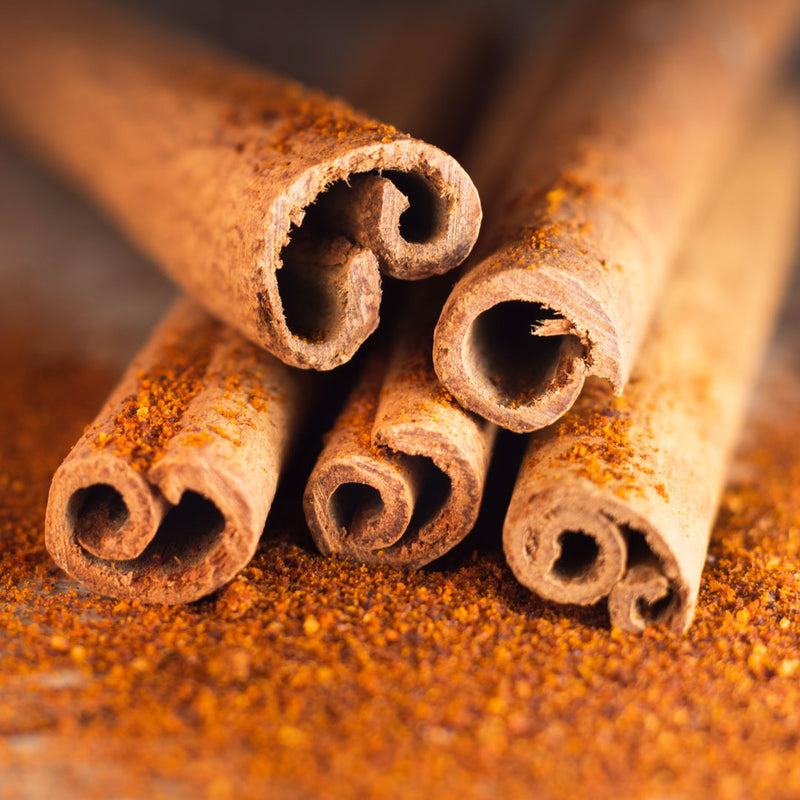 Close up of cinnamon stlks reddish-brown in colour, hard and woody in texture